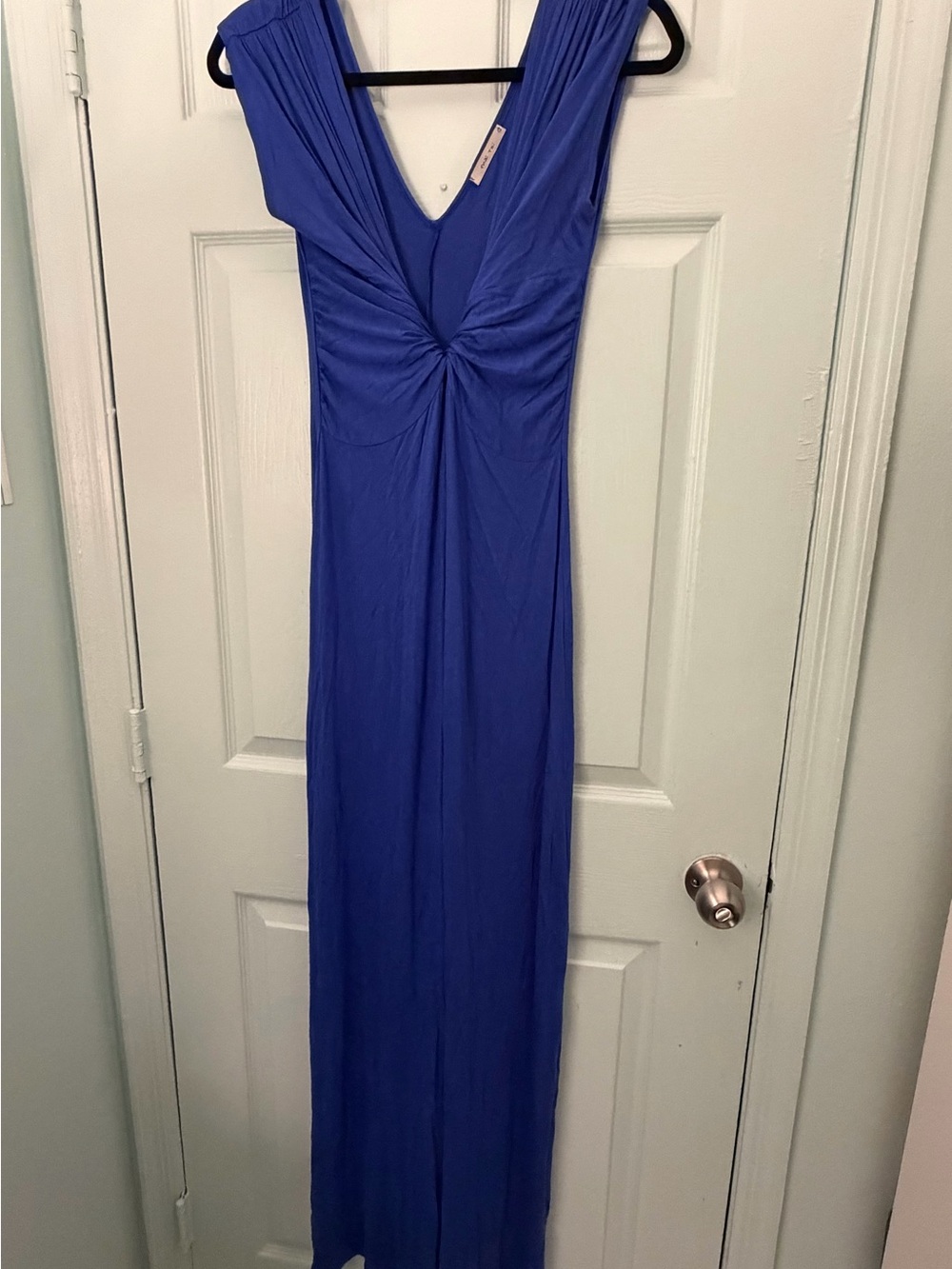 Sleeveless Twist-Front Maxi Dress in Royal Blue